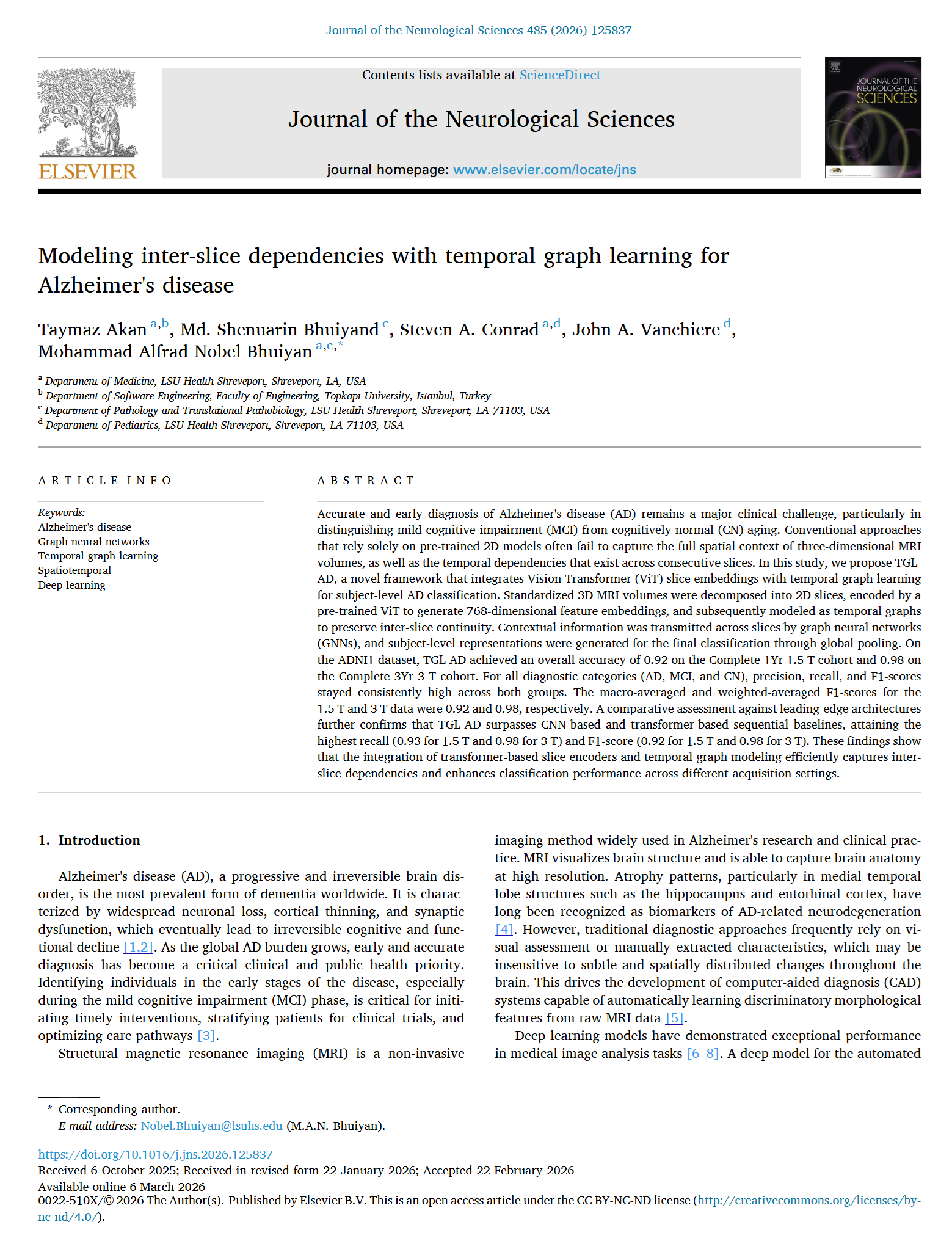 Modeling inter-slice